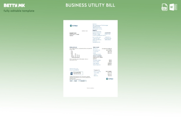 Модерен стил Холандија SA шаблон за сметки за деловна вода за комунални услуги